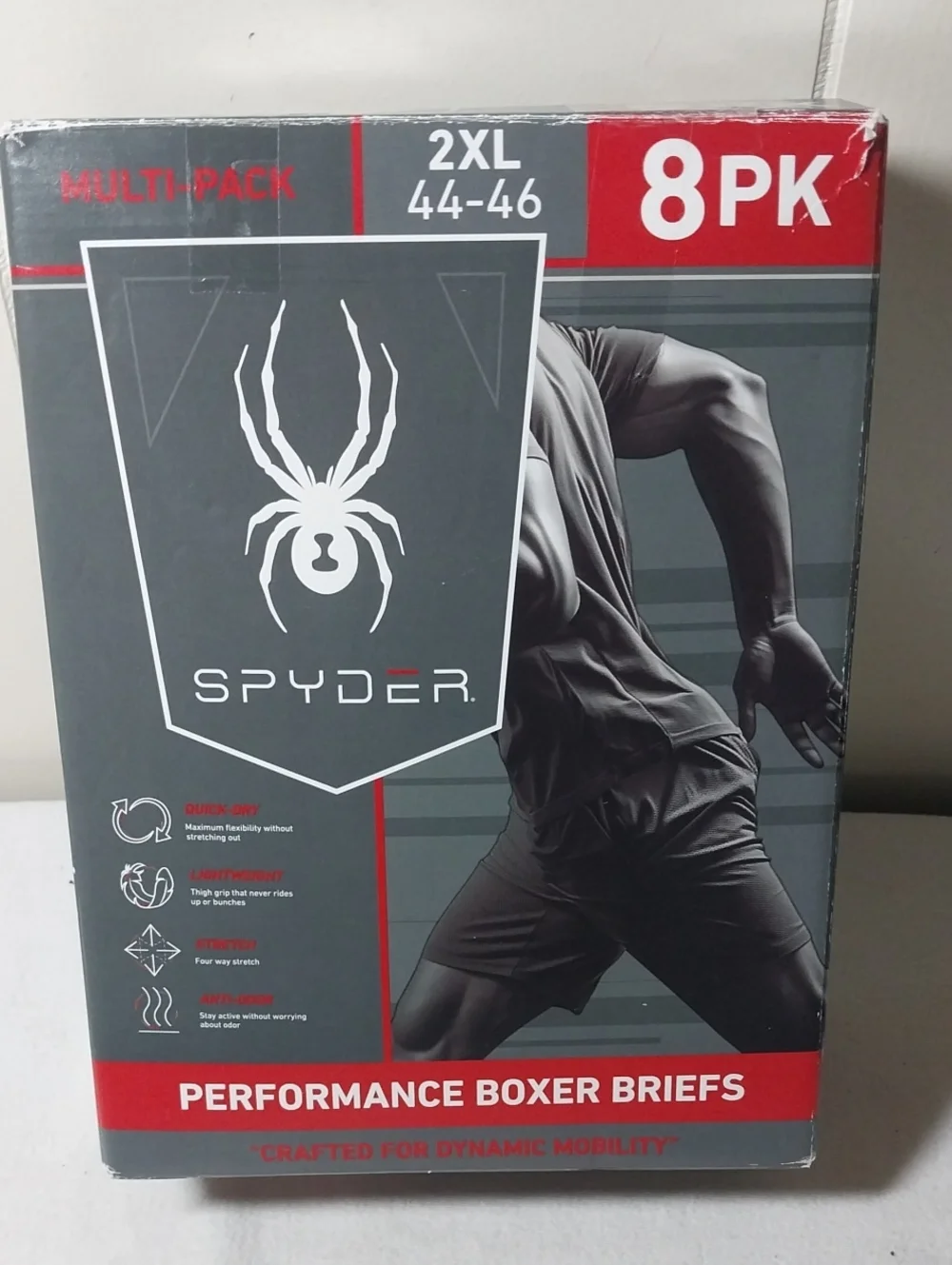 Spyder Performance Boxer Briefs 8 Pack 2XL XXL New Open Box